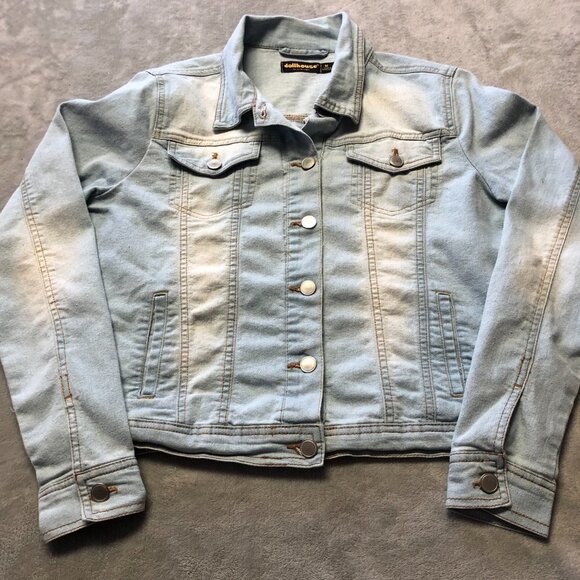 Dollhouse Light Wash Denim Jean Jacket Size Med - Picture 3 of 11